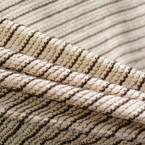 Beige Textured-Band Chunky Knit, Acrylic-Cotton