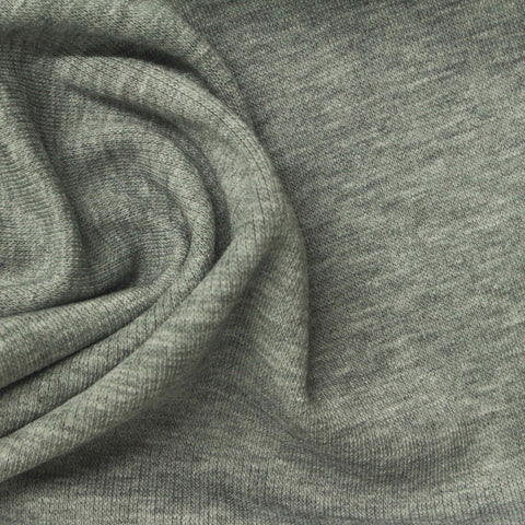 Grey-Green Heather Rib Knit, Poly-Viscose