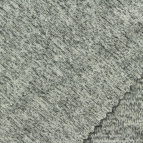 Grey Marl Chunky Knit, Viscose-Poly, 230 gsm