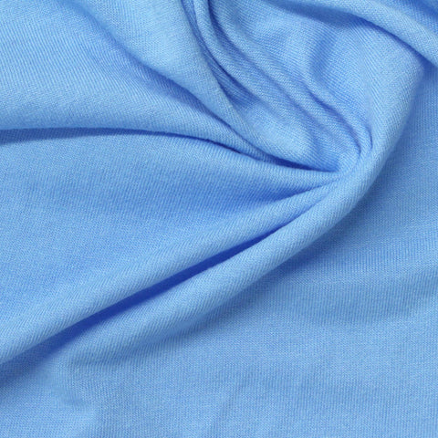 Polyester Cotton Blend Jersey Knit Fabric, 165 gsm, 177 cm — Blue