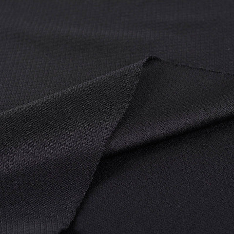 Polyester Stretch Knit Fabric, 220 gsm — Black