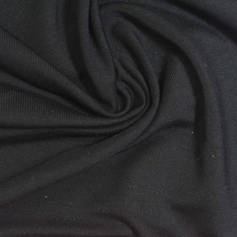 Tencel Lyocell Stretch Jersey Knit Fabric, 260 gsm, 155 cm — Black, ref EF-263146