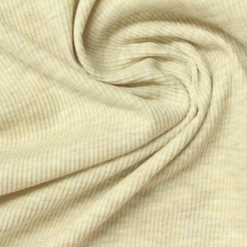 Brushed Polyester Viscose Stretch Rib Knit Fabric, 210 gsm — Yellow