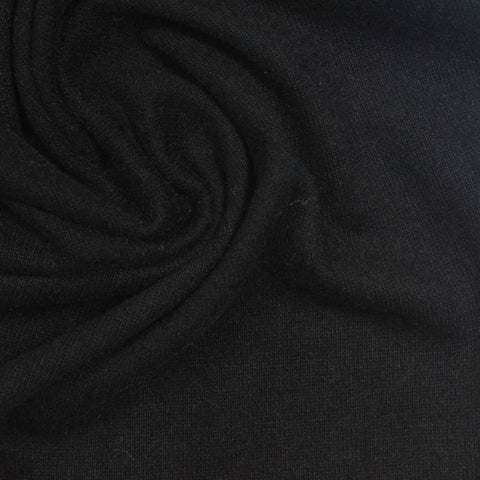 Polyester Viscose Stretch Jersey Knit Fabric, 255 gsm, 163 cm — Black