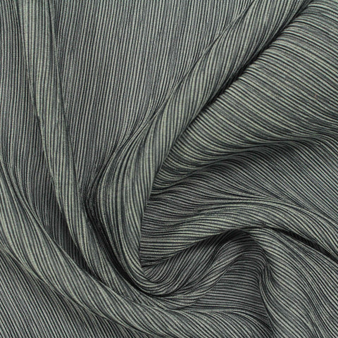 Light Grey Vertical-Stripe Crepe, Nylon-Viscose