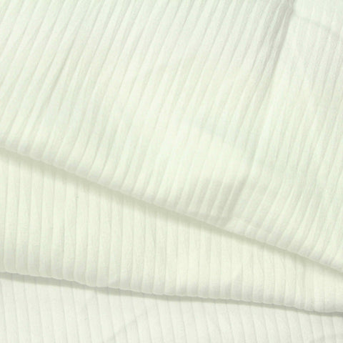 Off-White Rib Knit, Poly-Spandex