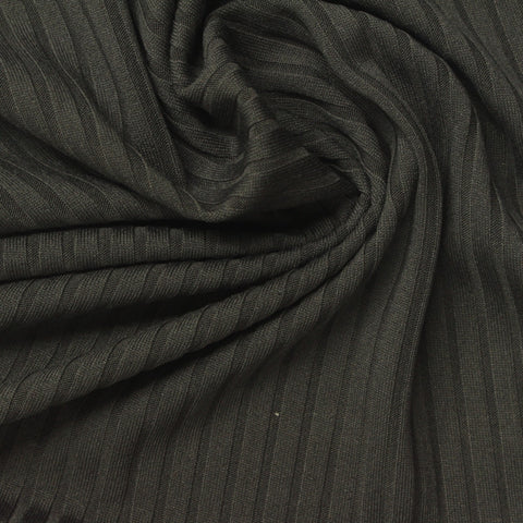 Polyester Stretch Rib Knit Fabric, 208 gsm, 164 cm — Green