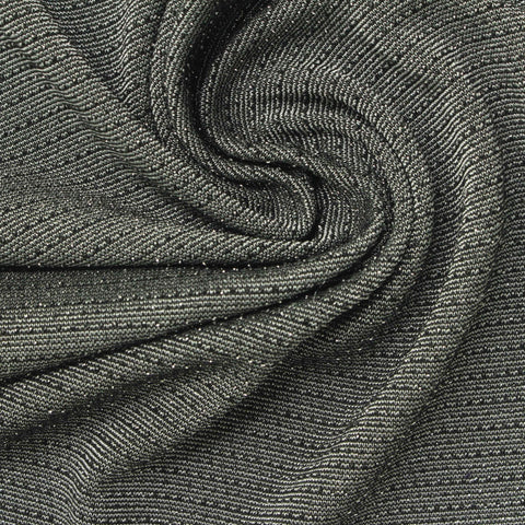 Light Grey Marl Rib Knit, Polyester, 190 gsm, 146 cm