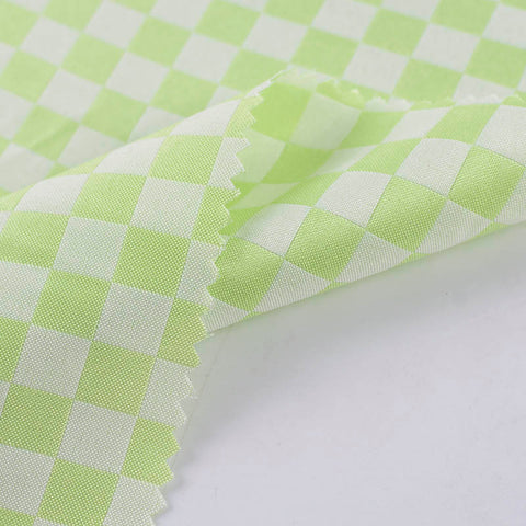 Light Green Check Jacquard, Polyester, 134 gsm
