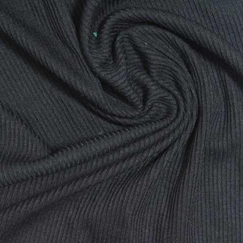 Polyester Viscose Stretch Rib Knit Fabric, 200 gsm, 180 cm — Grey