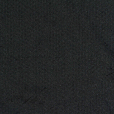 Black Mini-Grid Waffle Knit, Polyester