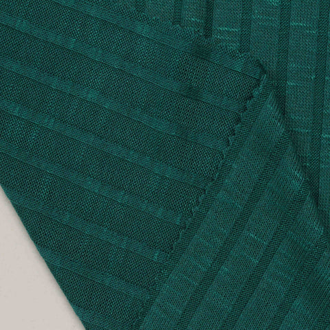 Viscose Polyester Stretch Rib Knit Fabric, 220 gsm — Green, ref EF-211380