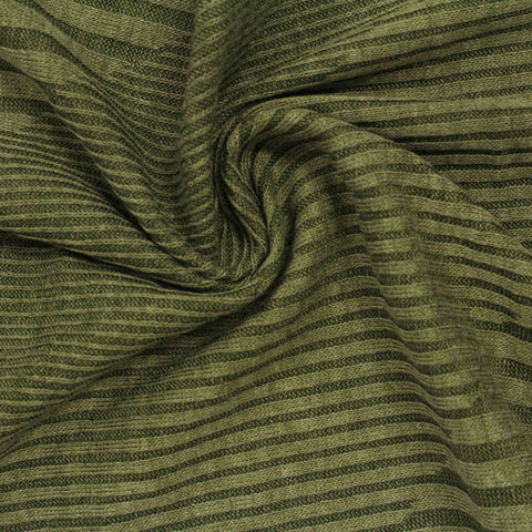Olive Horizontal-Stripe Rib Knit, Polyester