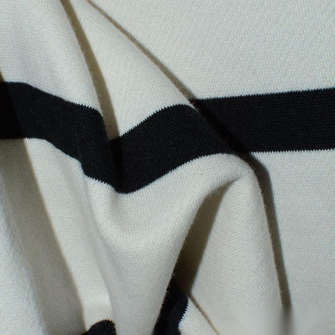 Black Horizontal-Stripe French Terry