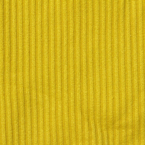 Polyester Stretch Rib Knit Fabric, 260 gsm, 144 cm — Yellow