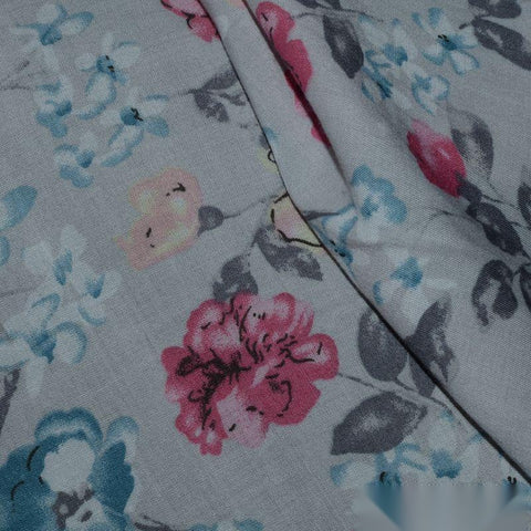 Pink Bold-Floral Voile, Viscose