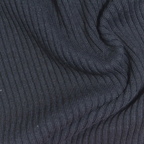 Charcoal Rib Knit, Cotton-Viscose