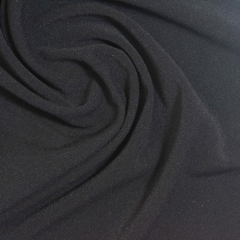 100% Polyester Interlock Knit Fabric, 220 gsm, 165 cm — Black