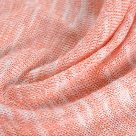 Peach Marl Chunky Knit, Poly-Cotton
