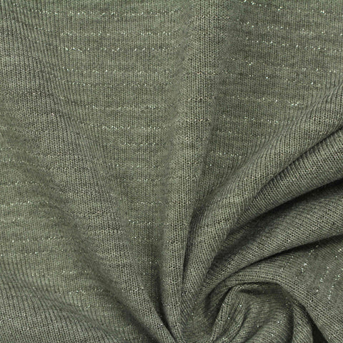 Green Heather Jersey Knit, Poly-Metallic