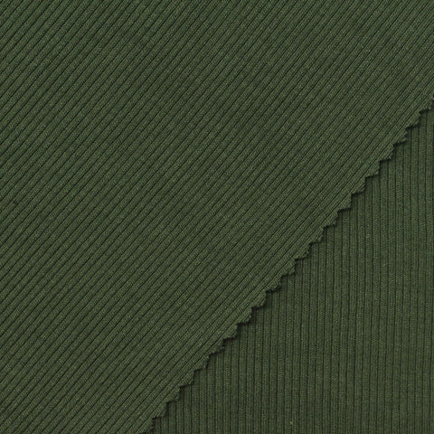 Dark Green Rib Knit, Viscose