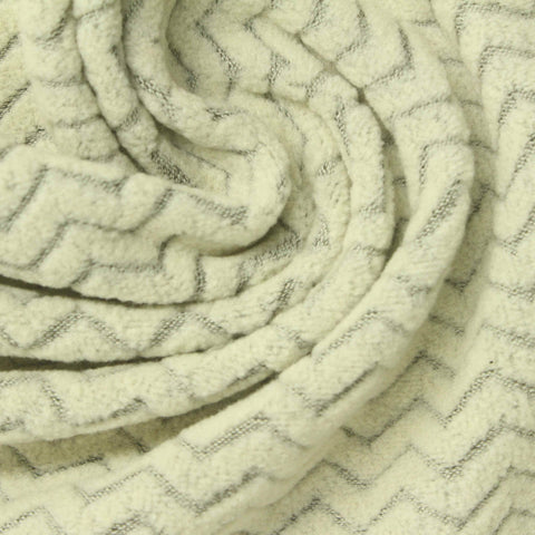 Cream Tone-on-Tone Chevron Jacquard, Polyester, 190 gsm
