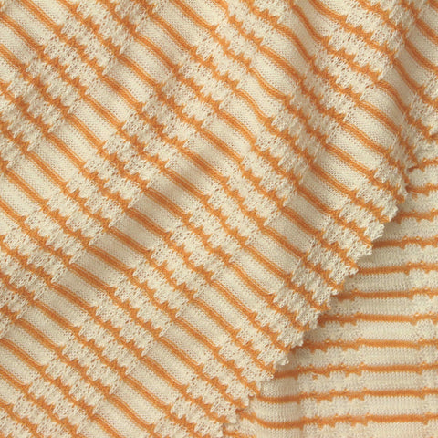 Orange Thin-Stripe Jersey Knit, Viscose-Poly