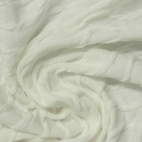 White Textured Jersey Knit, Poly-Viscose