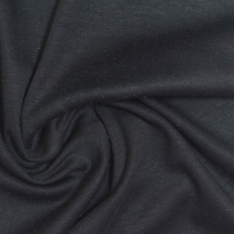 Black Interlock Knit, Cotton