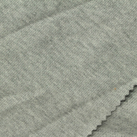 Grey Heathered-Marl Interlock Knit, Poly-Cotton