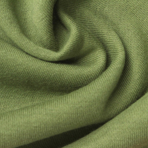 Brushed Polyester Cotton French Terry Fabric, 235 gsm, 170 cm — Green