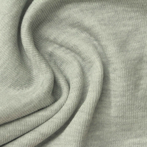 Light Grey Marl Rib Knit, Cotton-Poly, 300 gsm, 180 cm