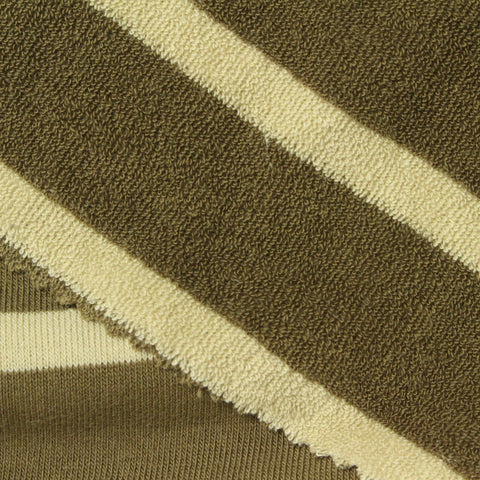 Yarn-Dyed Cotton Polyester French Terry Fabric, 250 gsm, 175 cm — Khaki