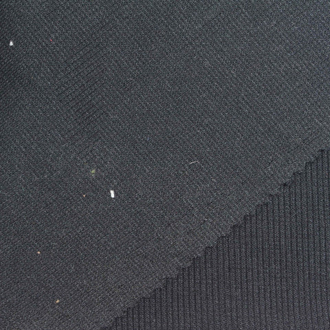 Polyester Stretch Rib Knit Fabric, 323 gsm, 116 cm — Navy