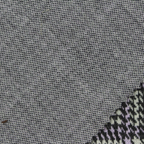 Black Houndstooth Jacquard, Poly-Cotton, 243 gsm