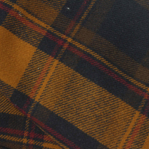 Dark Brown Plaid Woven, Cotton-Poly