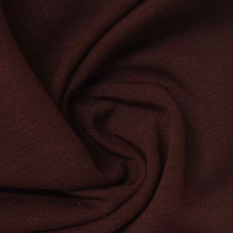 Brushed Polyester Viscose Stretch French Terry Fabric, 250 gsm, 162 cm — Brown