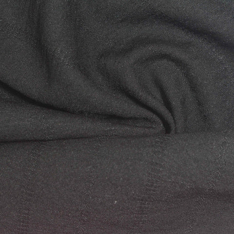 Black Vertical-Stripe Linen-Look, Viscose-Poly