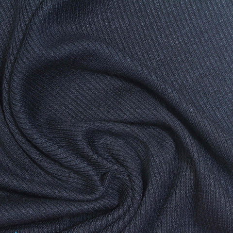 Dark Navy Rib Knit, Poly-Viscose
