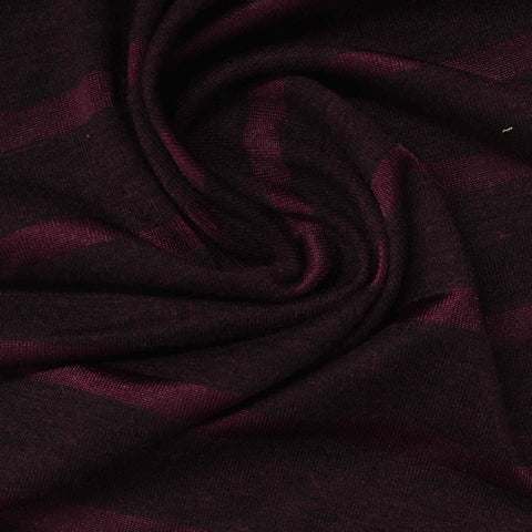 Dark Maroon Horizontal-Stripe Knit, Poly-Viscose