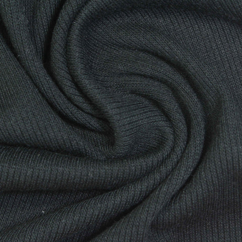 Charcoal Rib Knit, Poly-Viscose