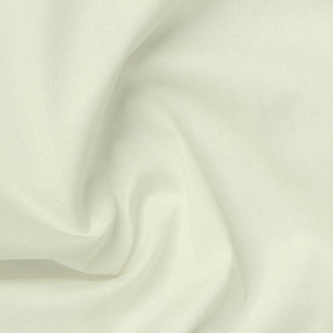 Cotton Stretch Poplin Fabric, 120 gsm, 150 cm — White