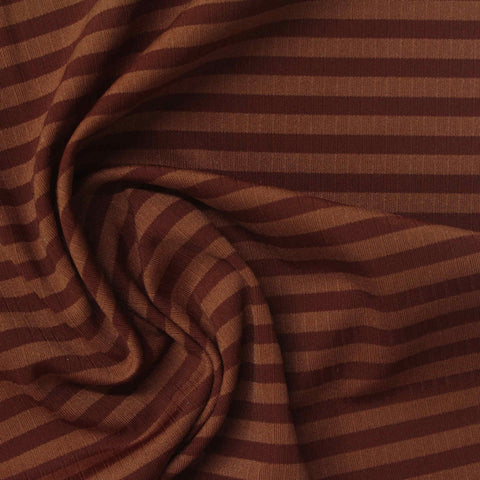 Brown Horizontal-Stripe Warp Knit, Nylon