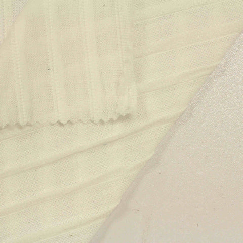 Cream Vertical-Stripe Jacquard, Polyester, 190 gsm