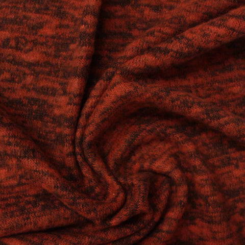Red Marl Jersey Knit, Viscose-Poly, 150 gsm