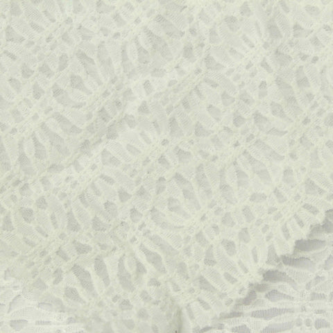 Jacquard Polyester Stretch Knit Fabric, 150 gsm, 150 cm — White
