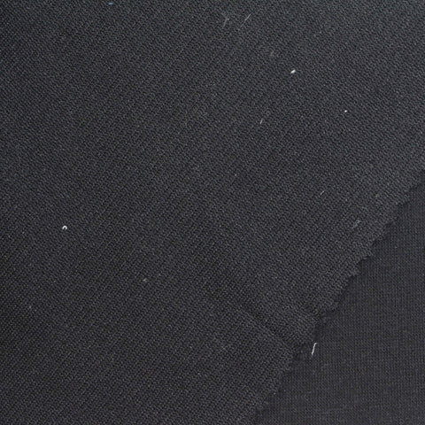 Polyester Cotton Stretch Rib Knit Fabric, 205 gsm — Black
