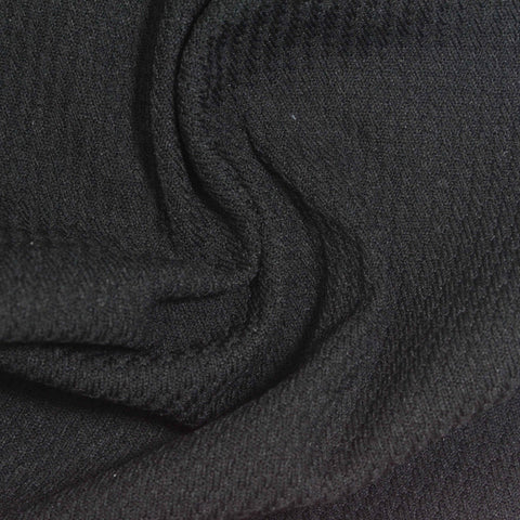 Jacquard 100% Polyester Interlock Knit Fabric, 354 gsm, 180 cm — Black