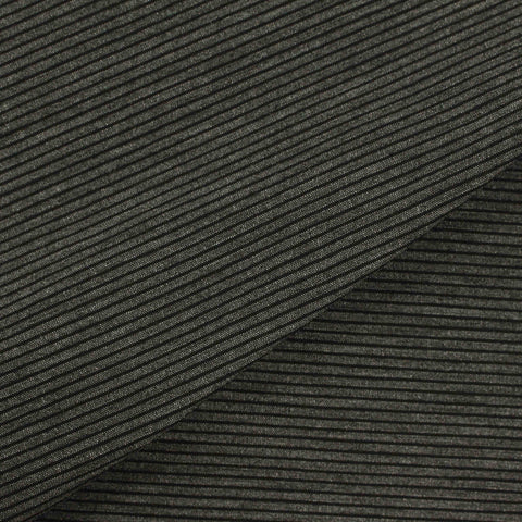 Black Horizontal-Stripe Bengaline, Viscose-Nylon, 225 gsm