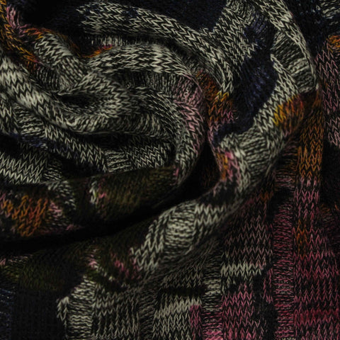 Pink Abstract Rib Knit, Polyester